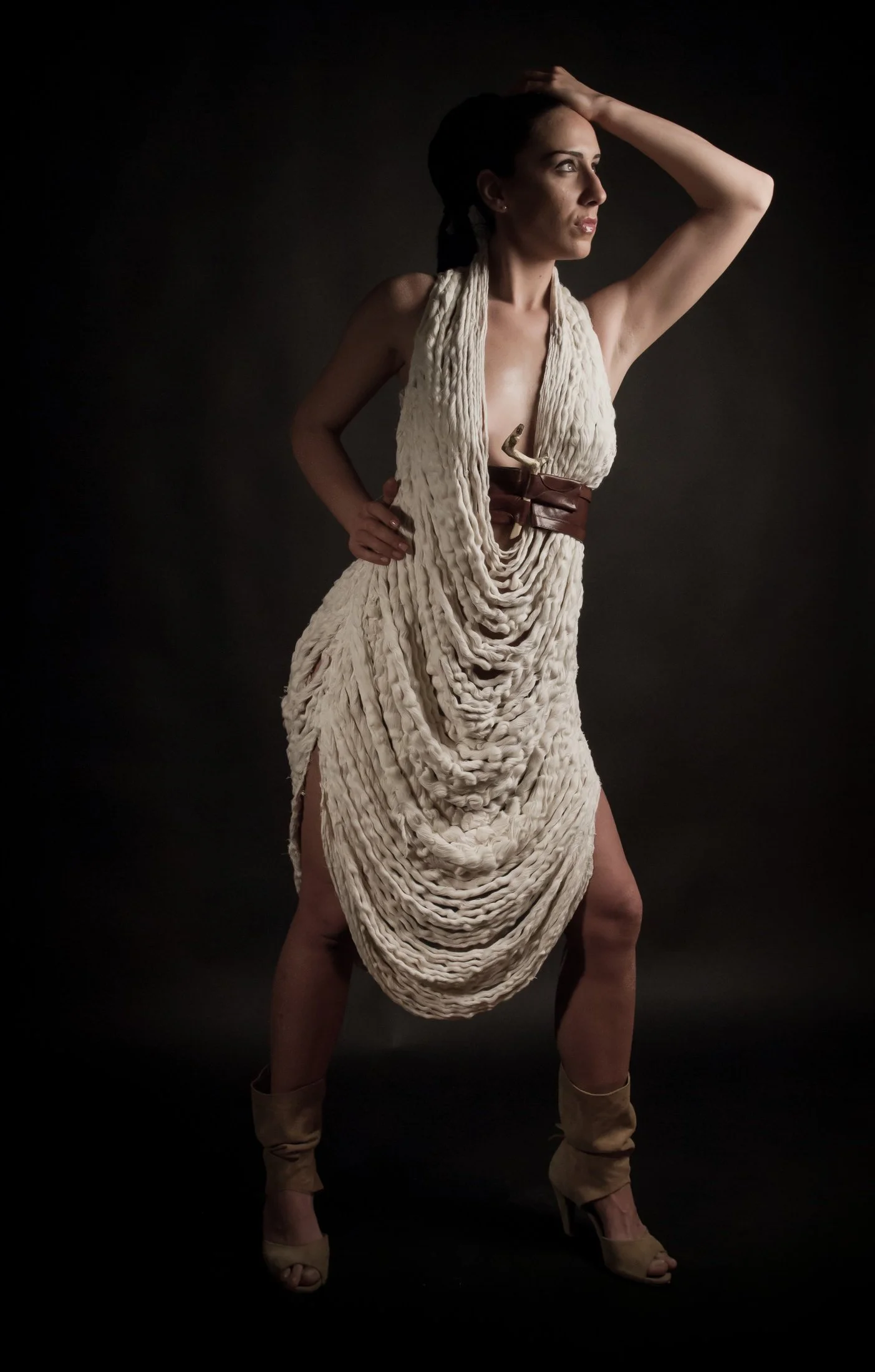Sculptural fashion silhouette from the Liberta collection designed by Zara Saberi.