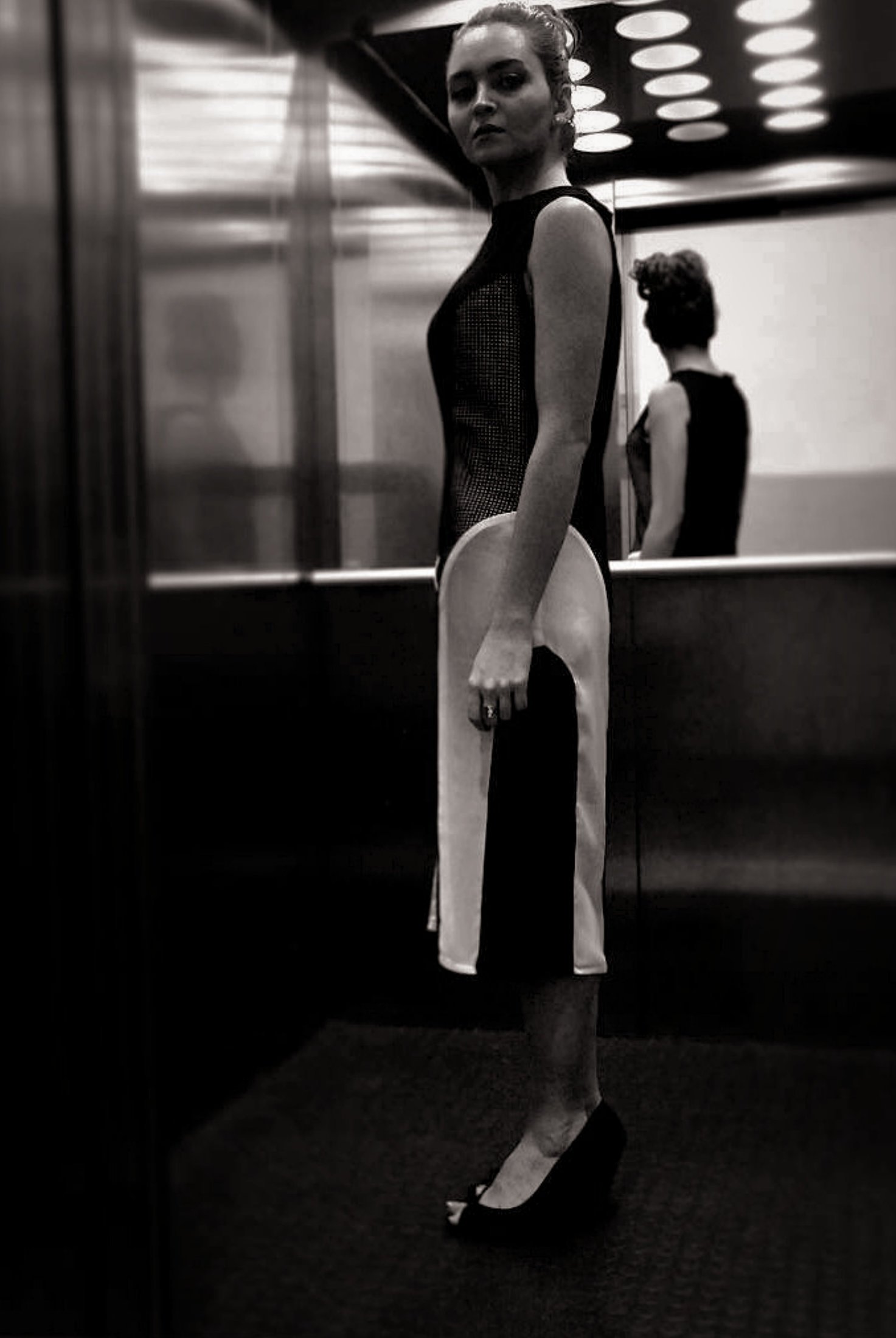 Zara Saberi — Full-length look from the Once Upon a Time in Milan capsule collection, photographed in Italy.