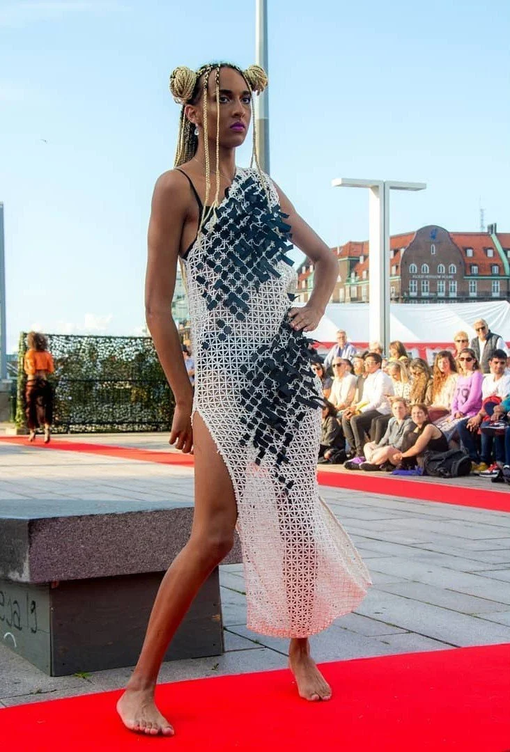 Zara Saberi — Sculptural guipure lace garment from the I Don't Care collection, Sweden, 2019.