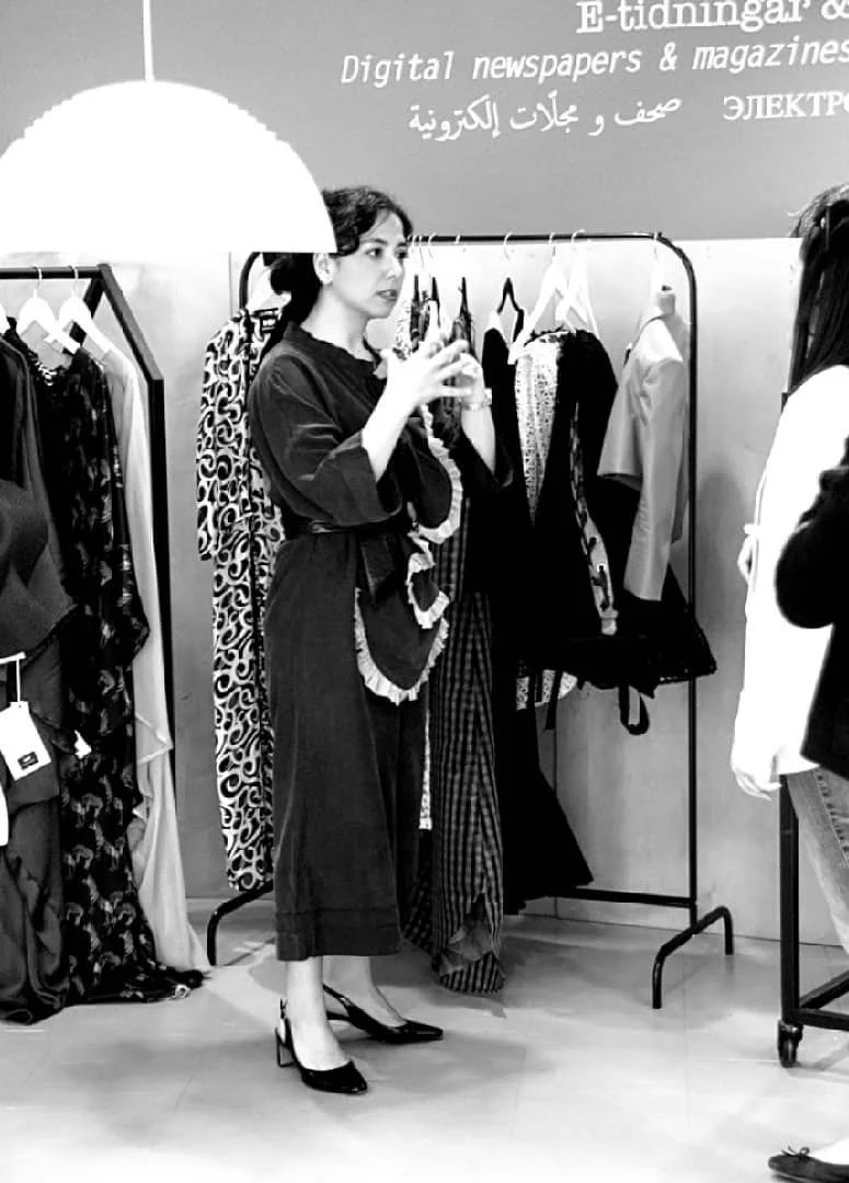 Zara Saberi during her showroom visit in Sweden, 2021.