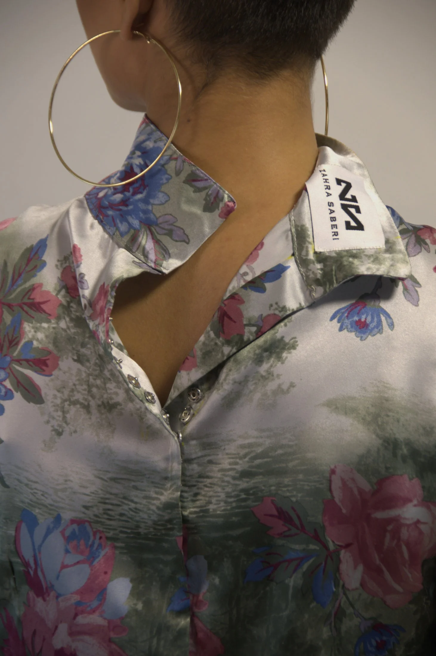 Zara Saberi — Editorial portrait from the Me and Transparency project featuring contemporary wearable art, Sweden.