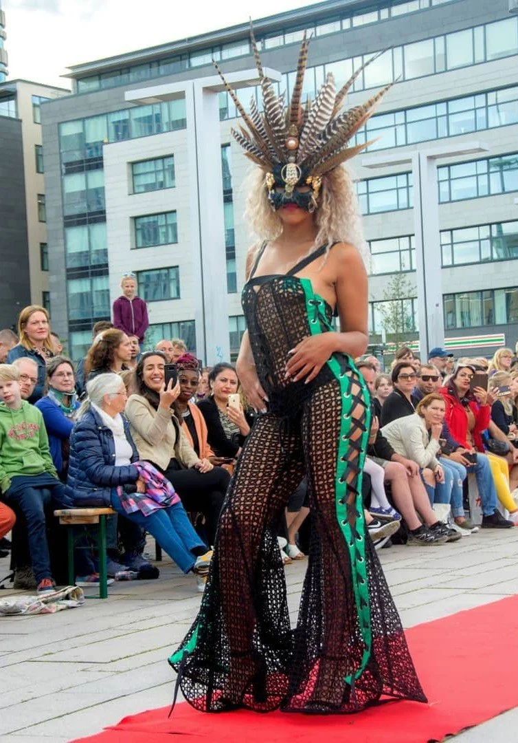 Zara Saberi — Rear view of the I Don't Care runway garment, Sweden, 2019.