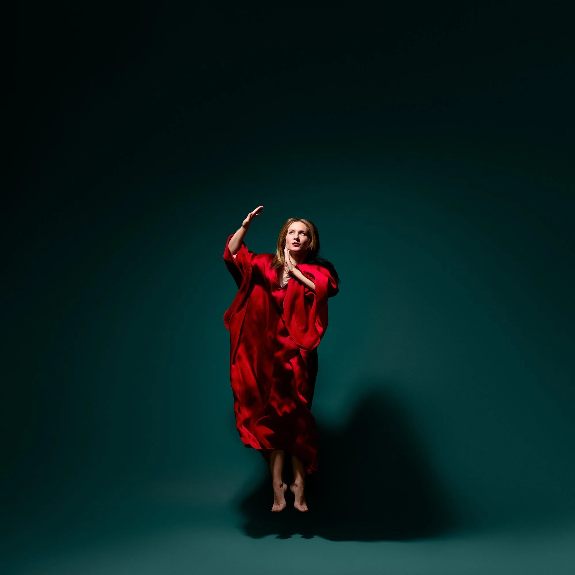 Zara Saberi — Red tulle kaftan from a fashion photography project, photographed in Madrid, Spain, 2019.
