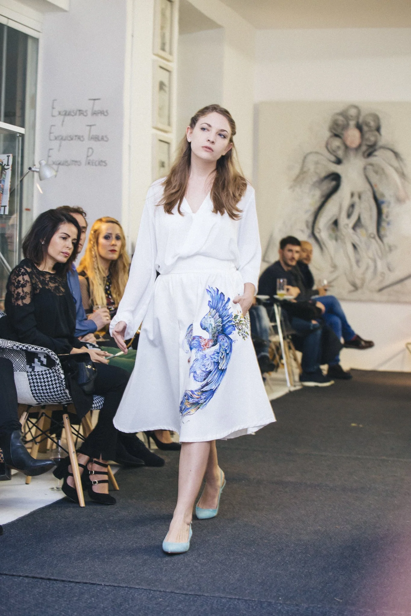 Zara Saberi — Moda Persa collection, conceptual look, fabric painting, Madrid Spain