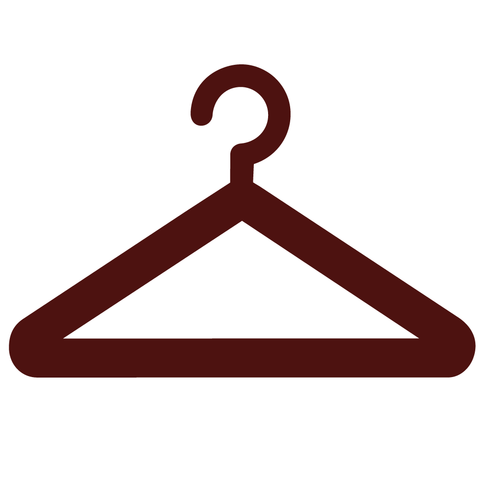 An icon of a clothes hanger, representing wardrobe changes.