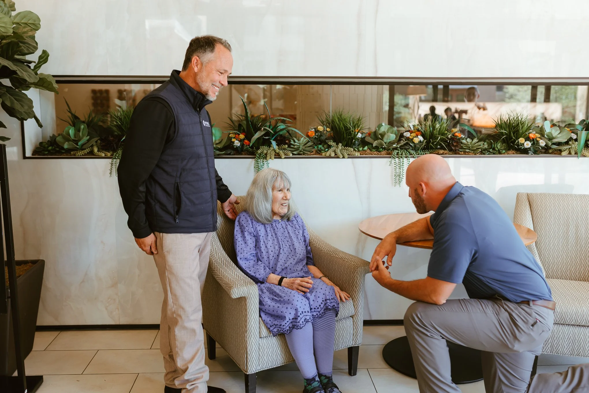 Talking with patient