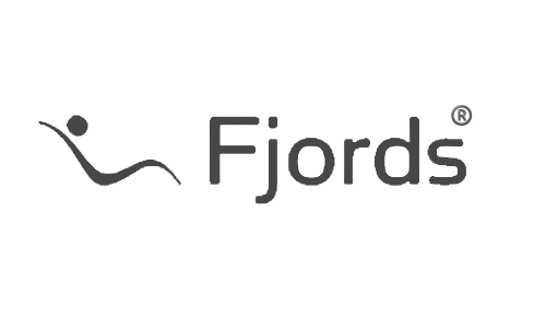 Fjords logo with a stylized hiker figure and the word 'Fjords' in gray.