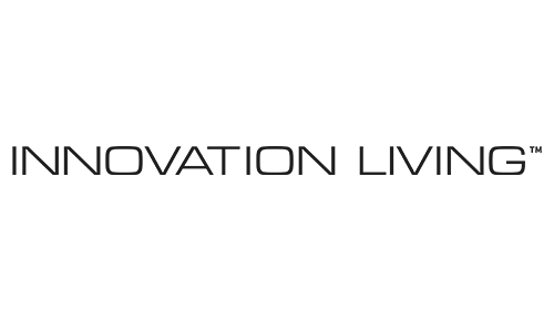 A black background with gray text reading "Innovation Living".