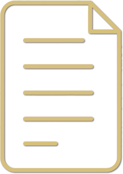 Icon of a document or paper with lines representing text on a black background.