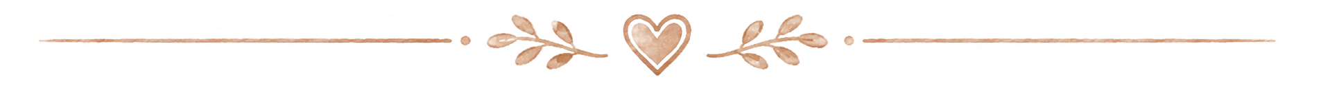 Decorative horizontal border featuring a heart, leaves, and dot patterns with pink and beige colors.