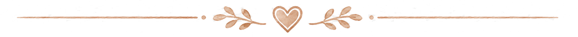 A decorative banner with a heart in the center, surrounded by beige floral embellishments on a white background.