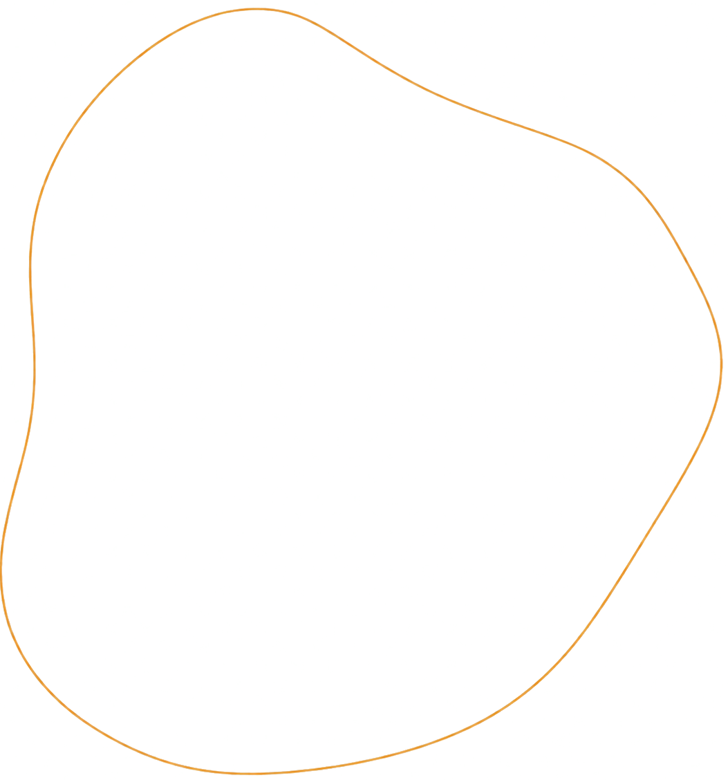 Abstract orange line drawing on white background