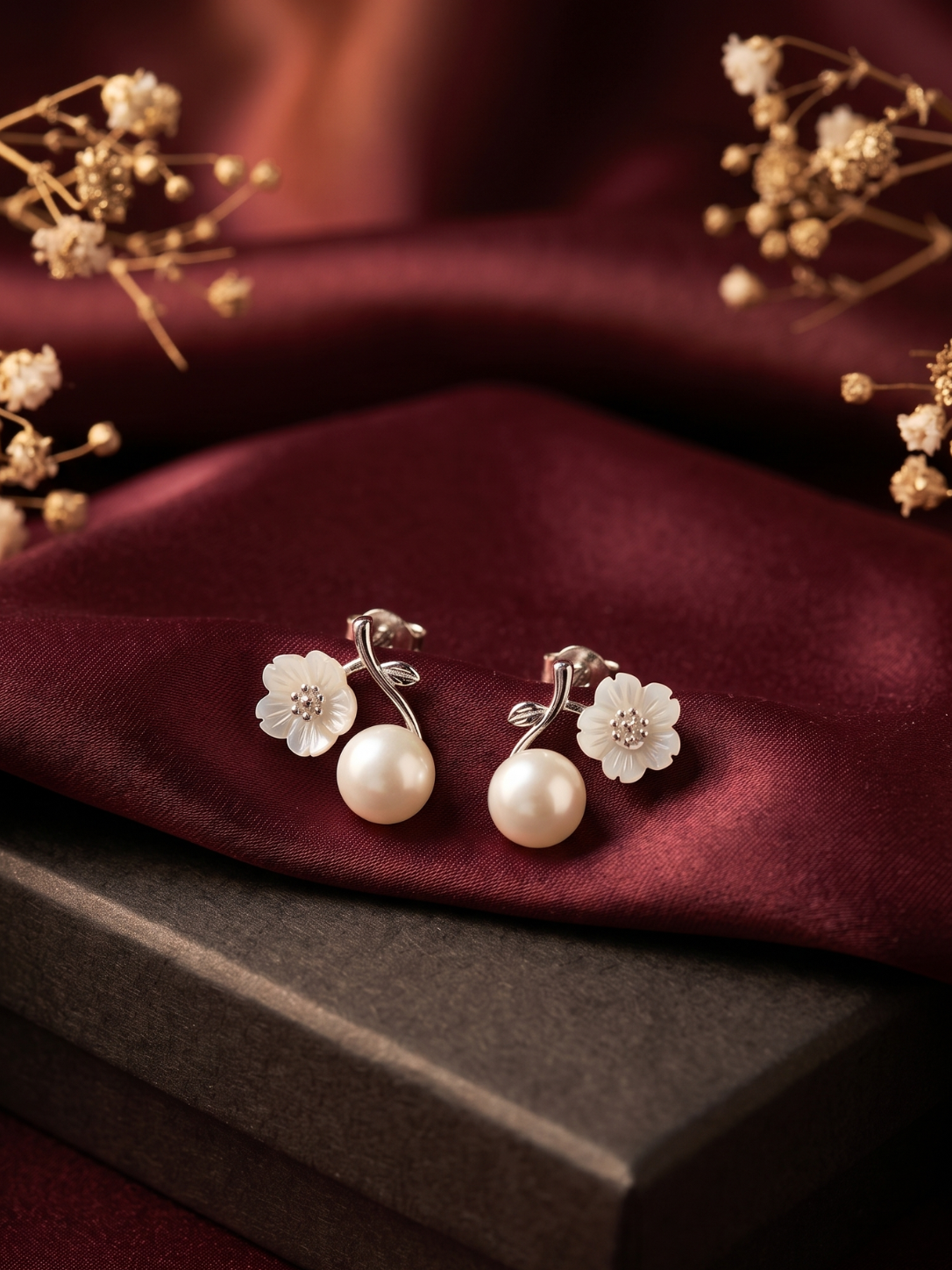 White Akoya Floral Stud Earrings-2.png