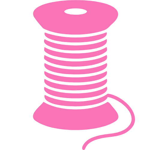 adhd mama life  Pink spool of thread with a loose end.