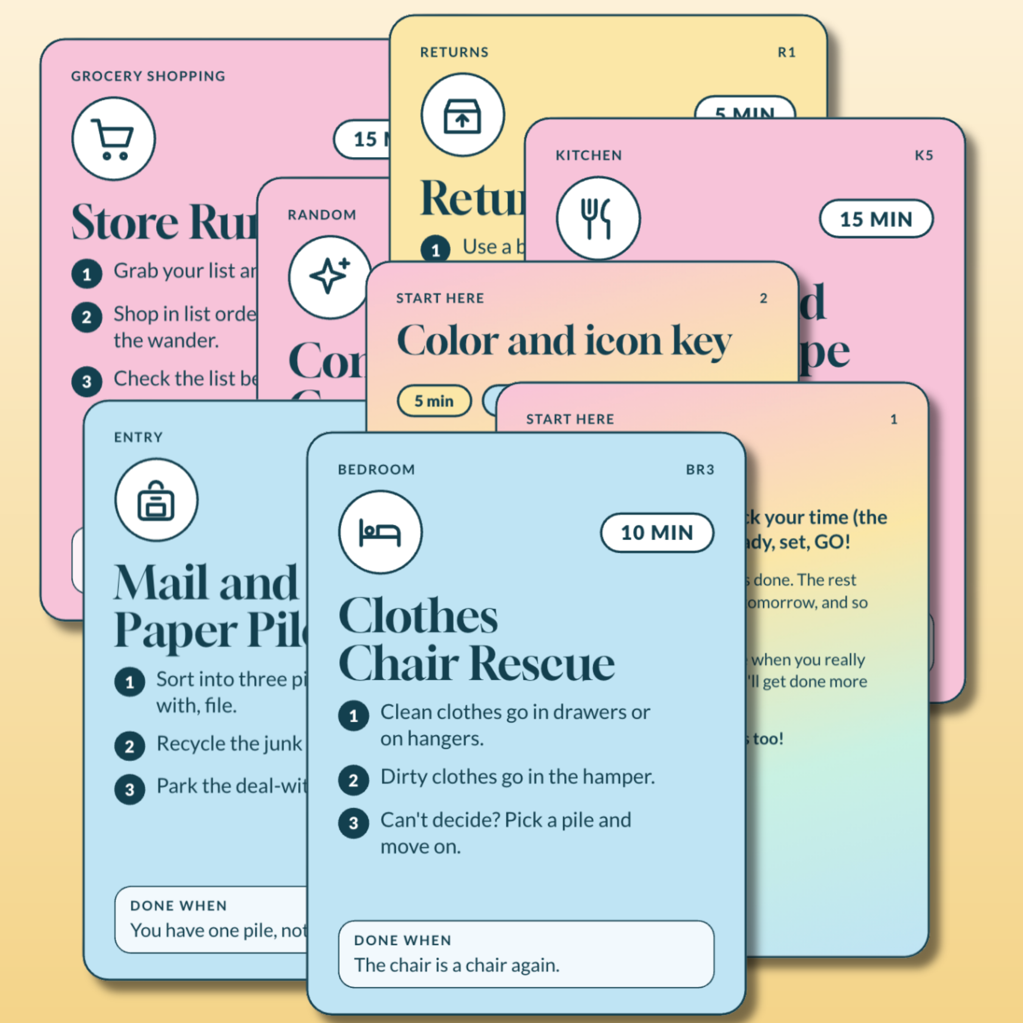 adhd cleaning cards for moms and families