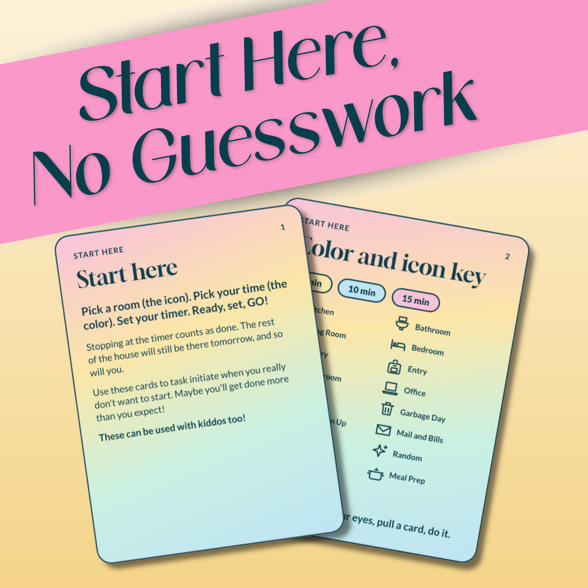 adhd cleaning cards for moms