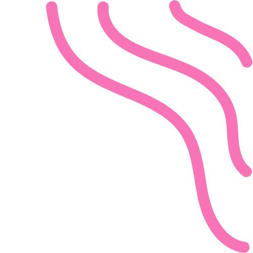 Illustration of three pink wavy lines on a black background for adhd mama life