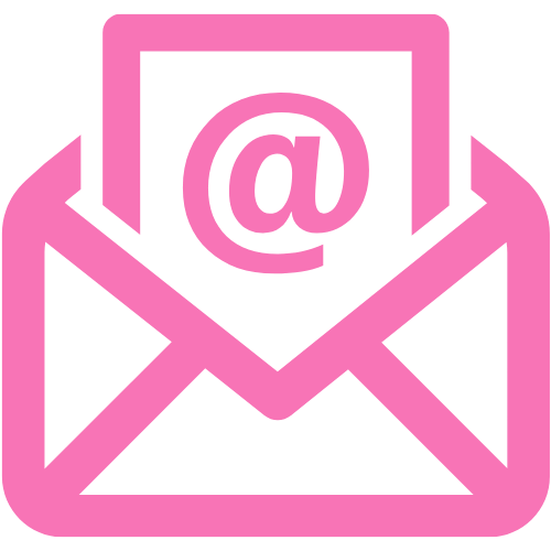 adhd mama life Pink email envelope with an '@' symbol and a letter inside.