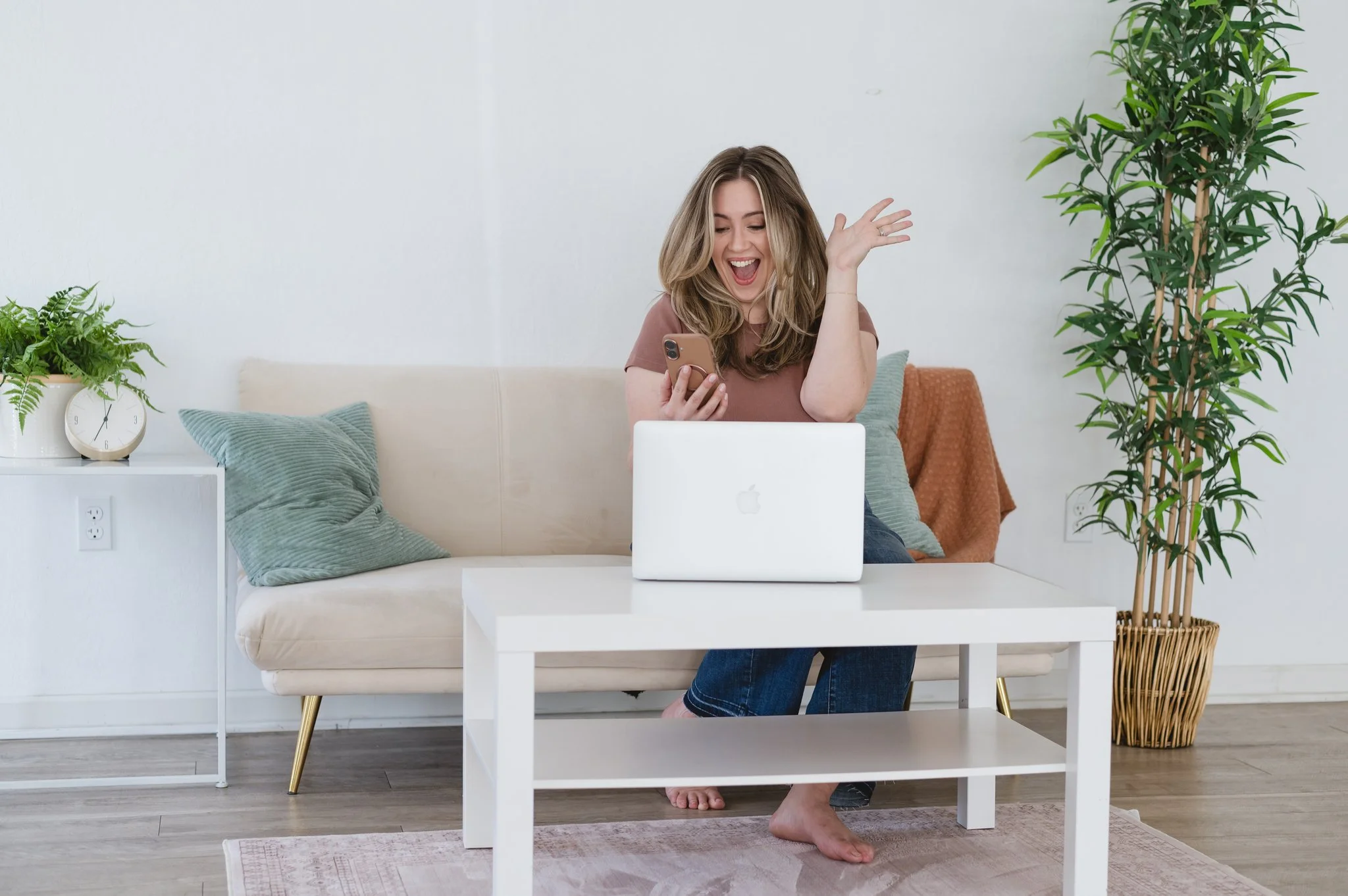 adhd mama life founder kim at computer for coaching call