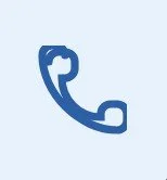Icon of a blue telephone handset.