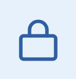 Icon of a padlock on a light blue background