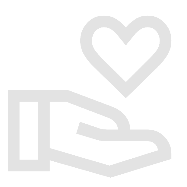 Icon einer Hand, die ein Herz hält, auf schwarzem Hintergrund.