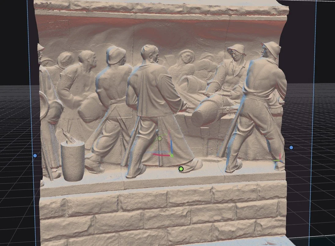 Single segment of 3D scanned monument inside RealityCapture