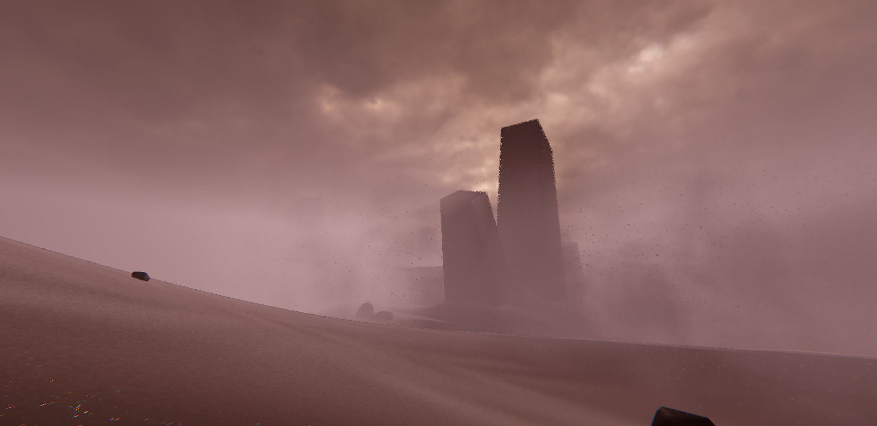stormy desert scene in unity