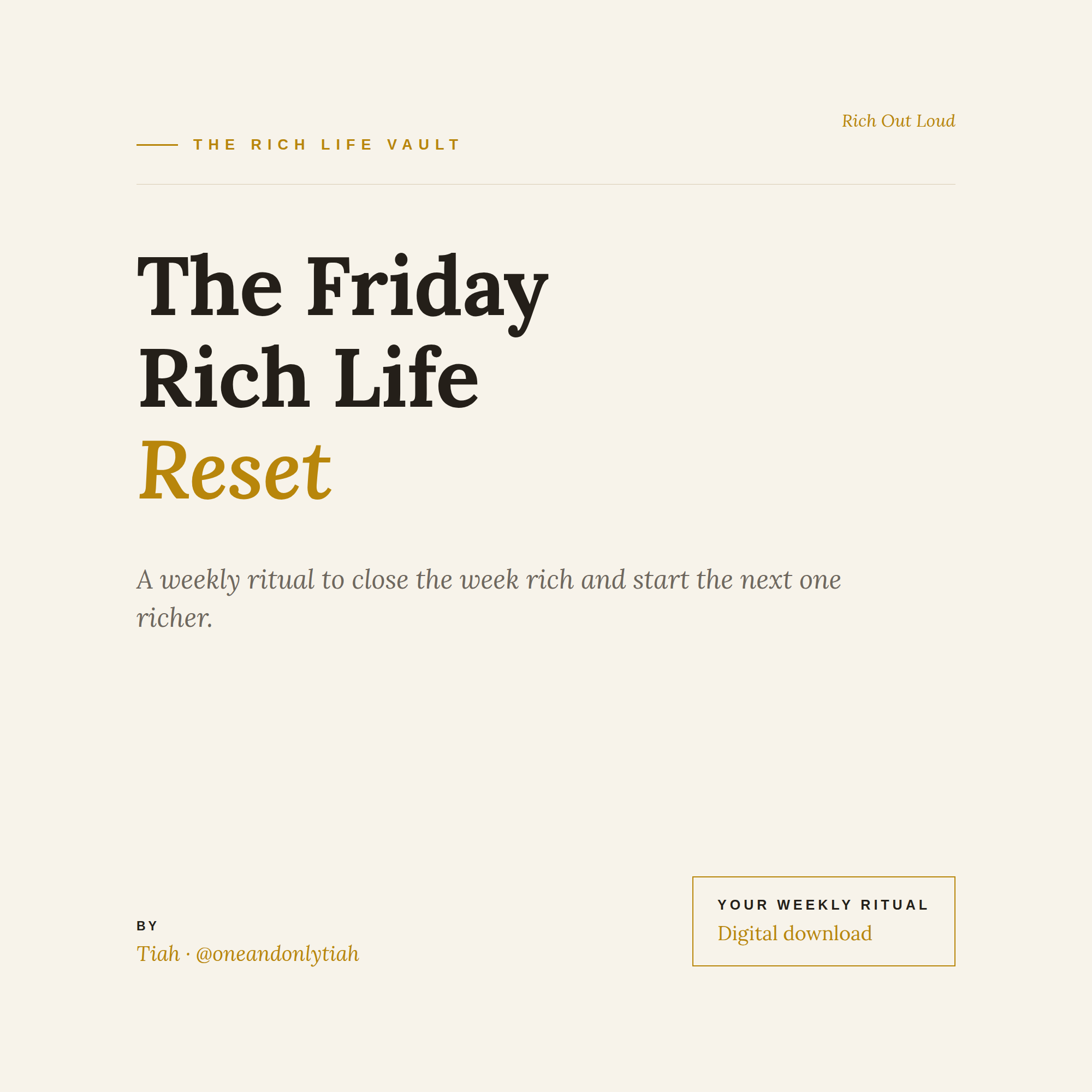 The Friday Rich Life Reset