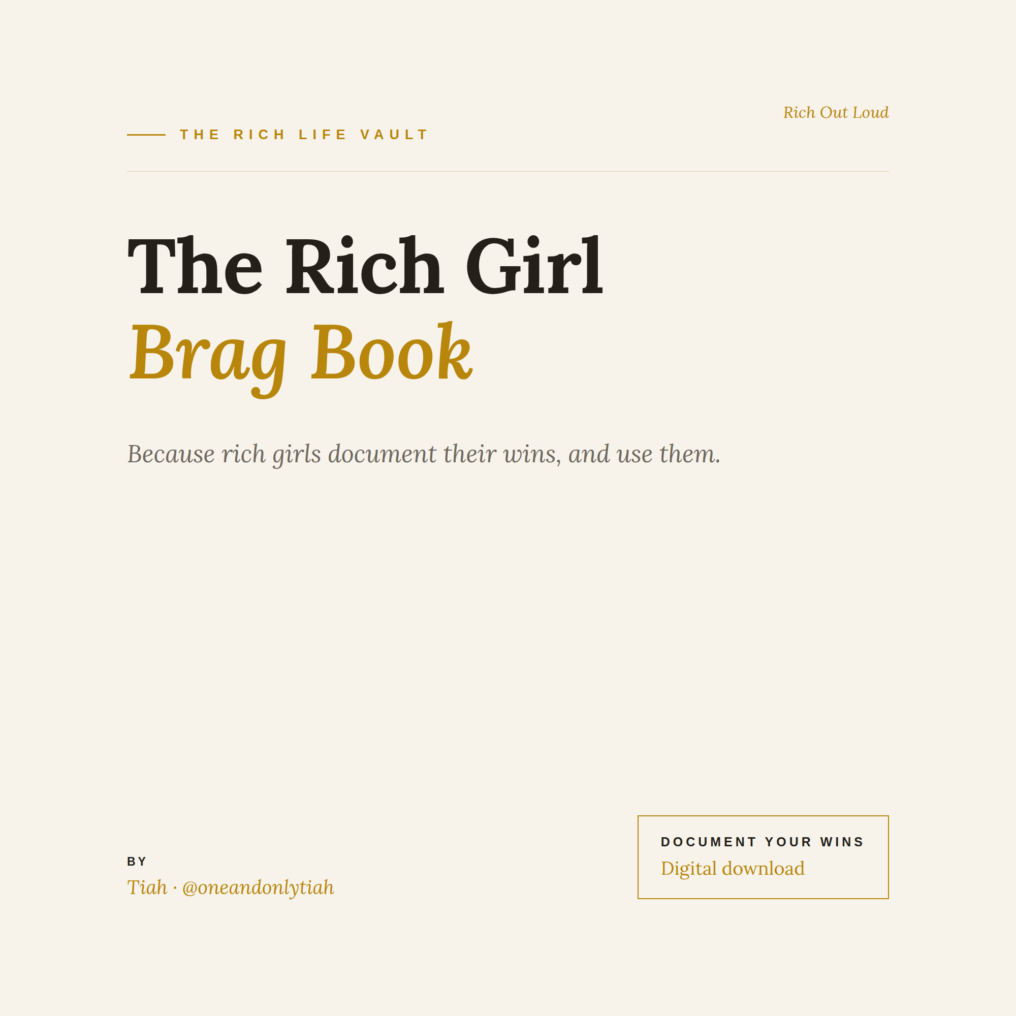 The Rich Girl Brag Book