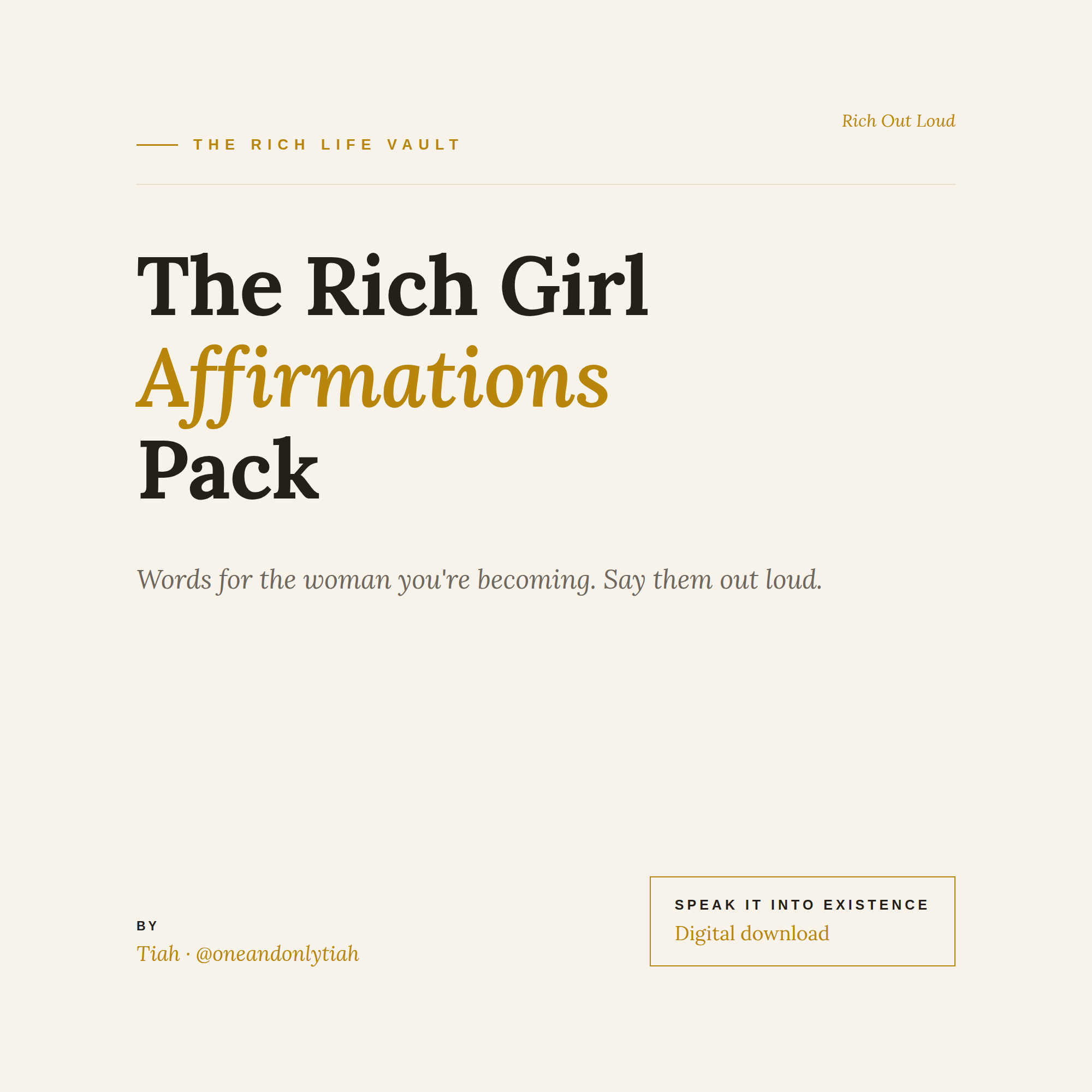 Rich Girl Affirmations Pack
