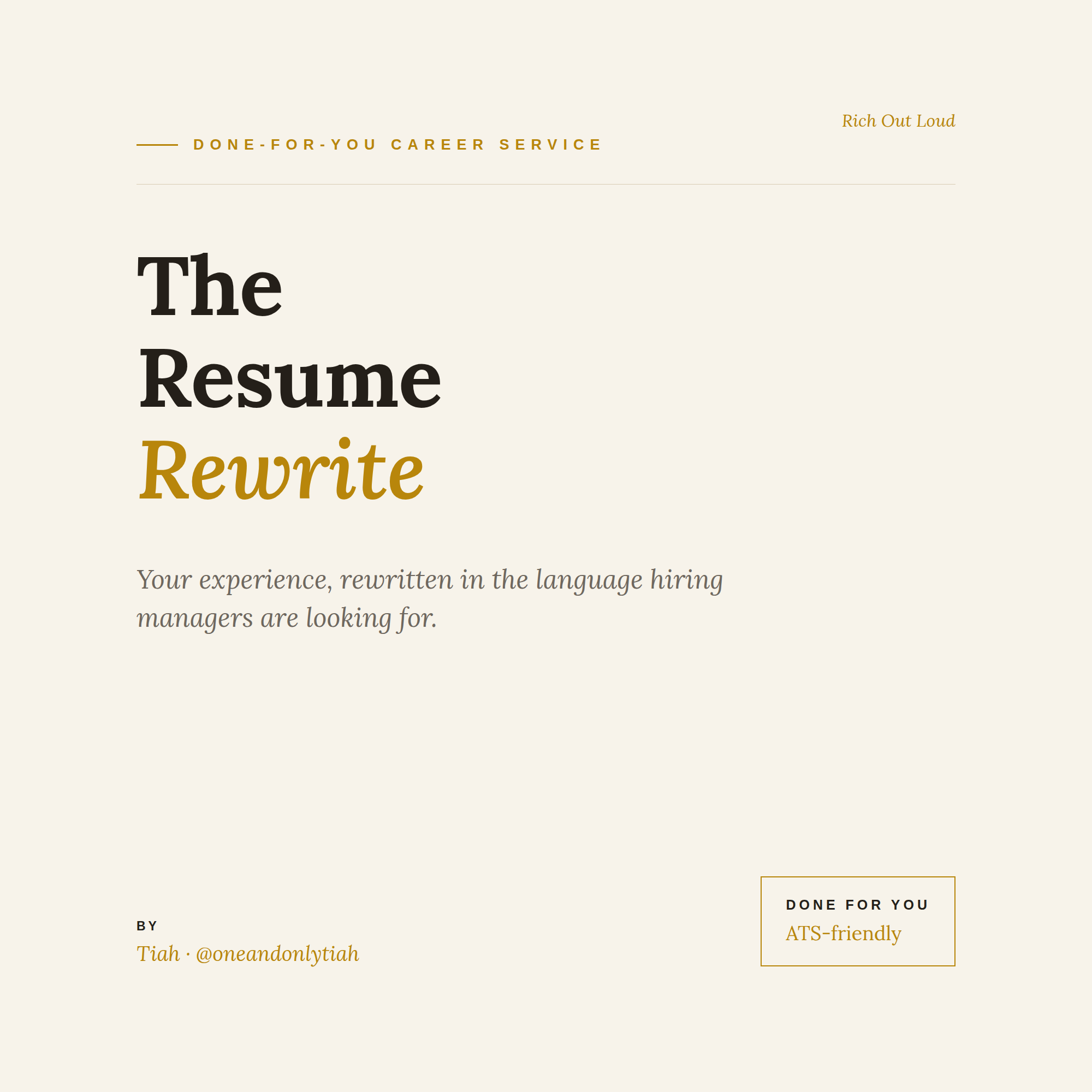 Resume Rewrite — A Resume That Actually Gets You Interviews