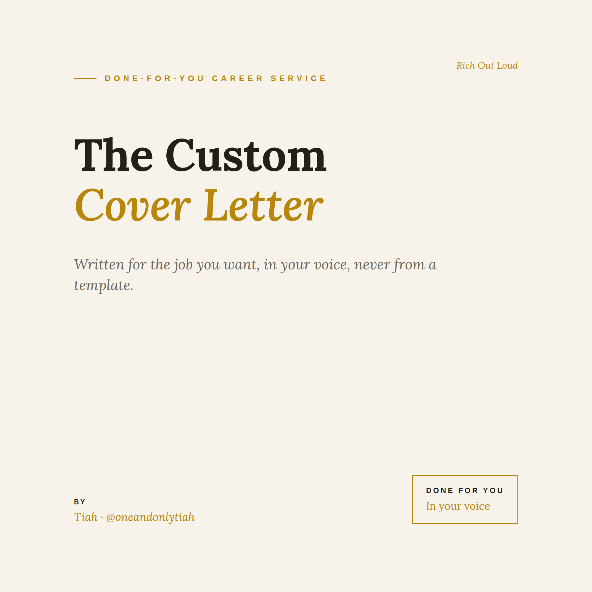 Custom Cover Letter — Stop Sending Generic. Start Getting Responses.