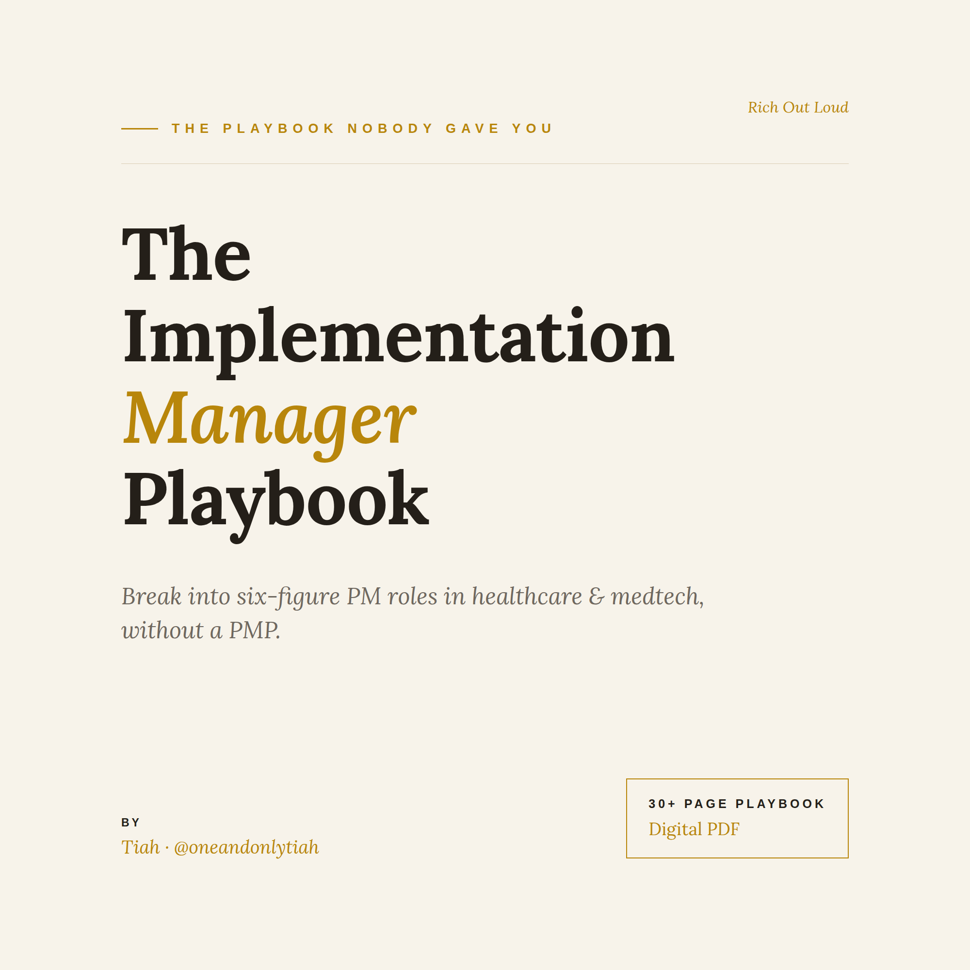 Implementation Manager Playbook