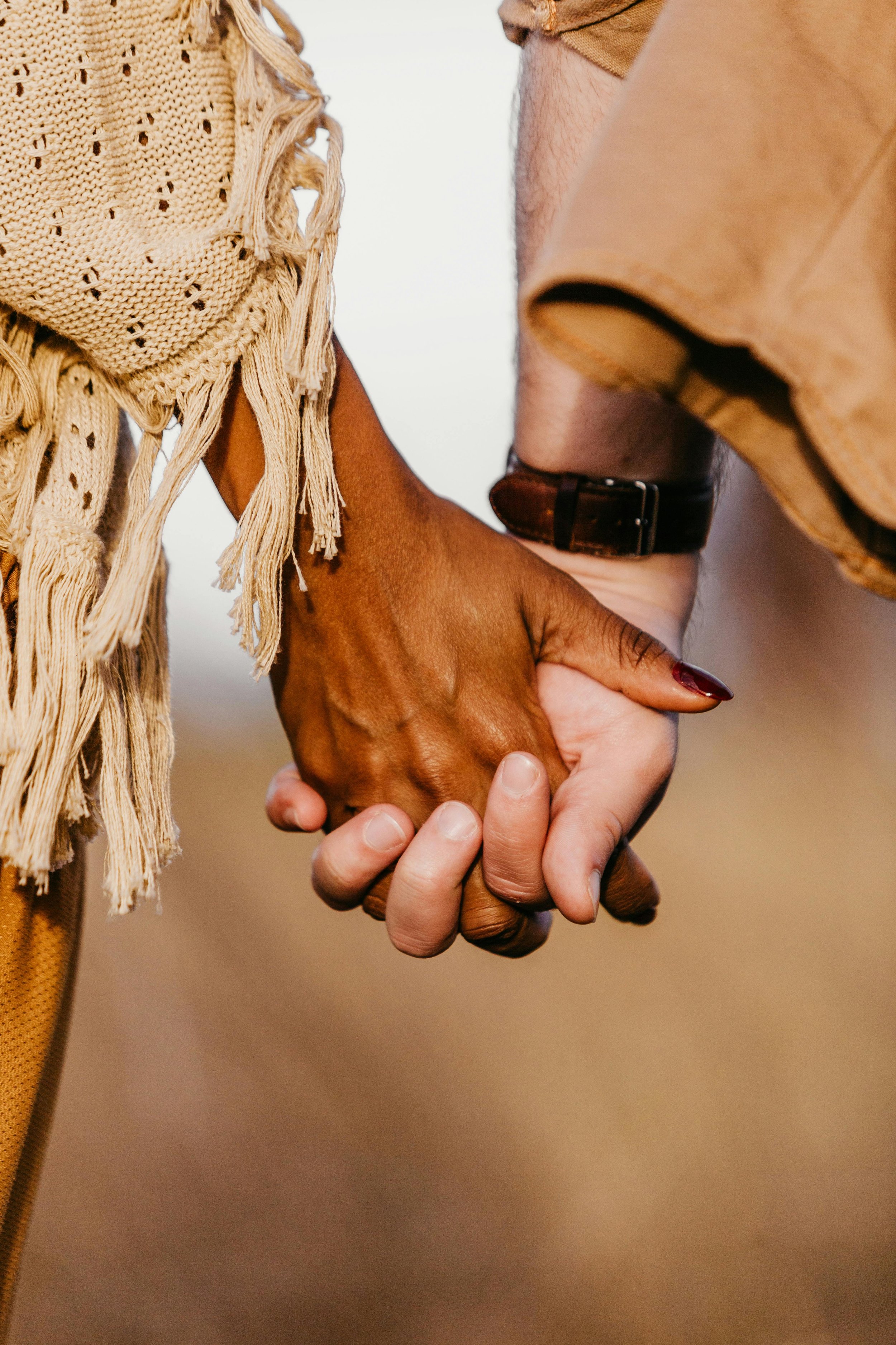 Couples holding hands after couples therapy in Columbus, ohio
