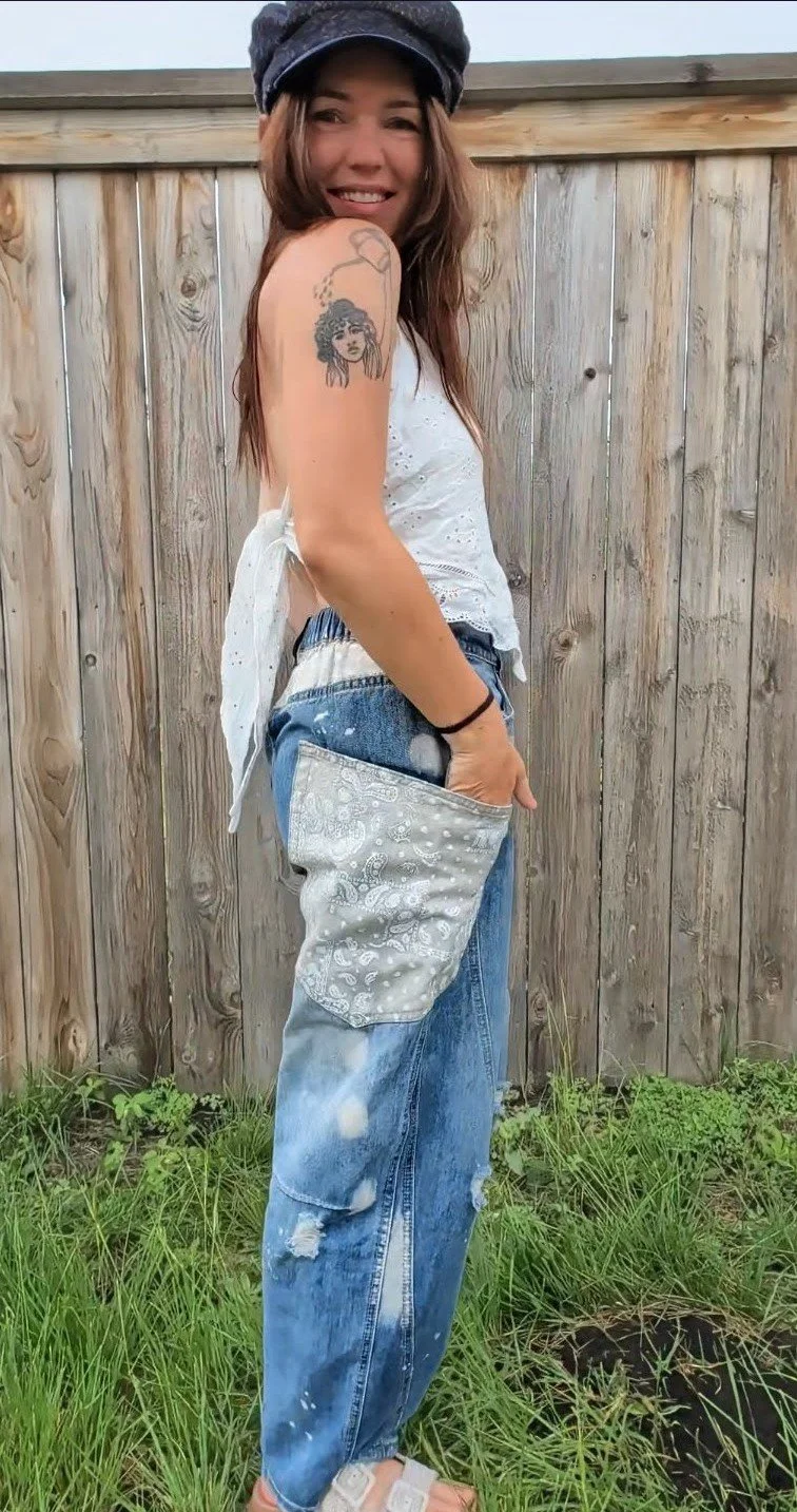 Free Bird Patch Barrel Jeans