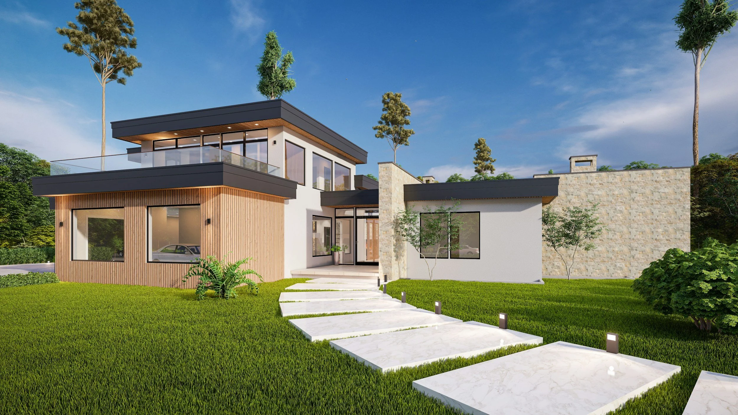 Modern luxury home exterior representing jumbo loans and high-value home financing in Barstow and Southern California.