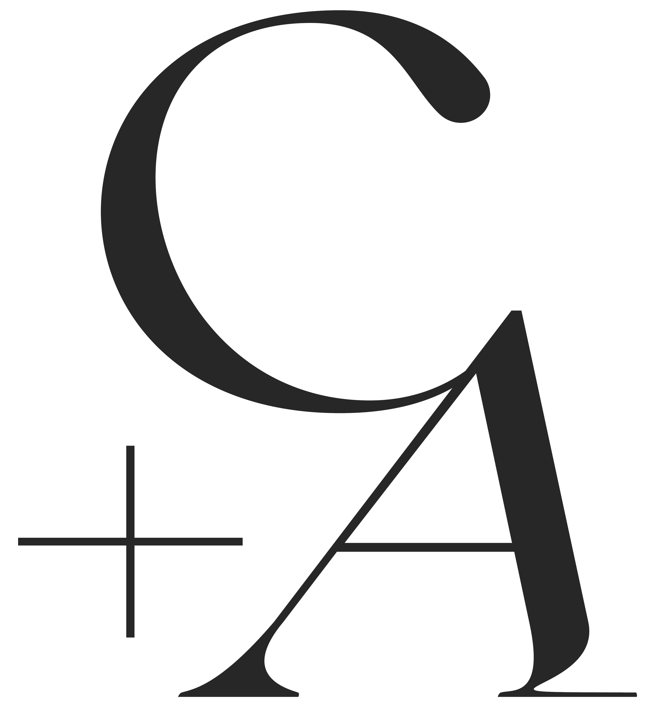 Clark and Aldine monogram with elevated "C" and "A" lettering in black.