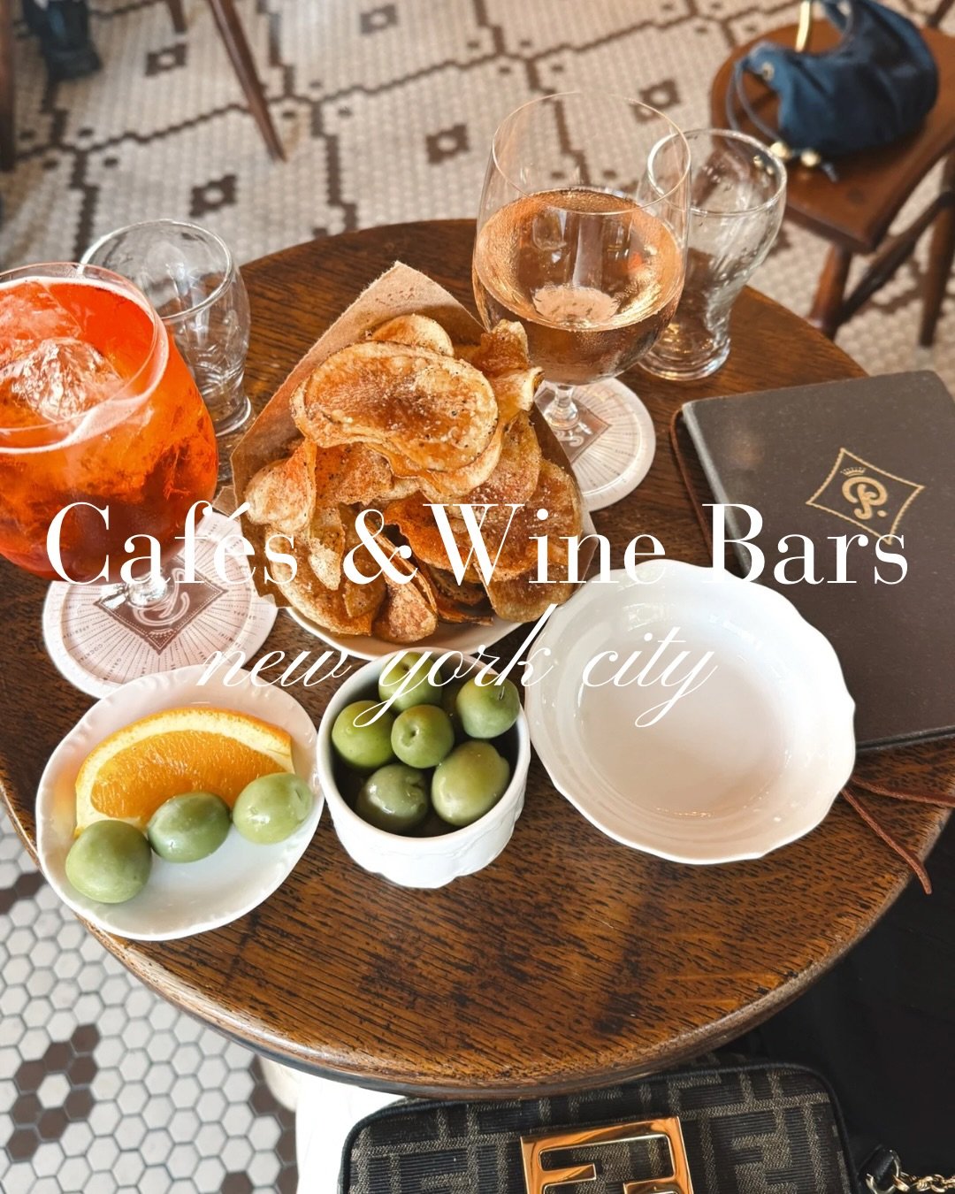 Cozy caf&eacute; and wine bar spots we love for a catch up with friends or date night in NYC🤎