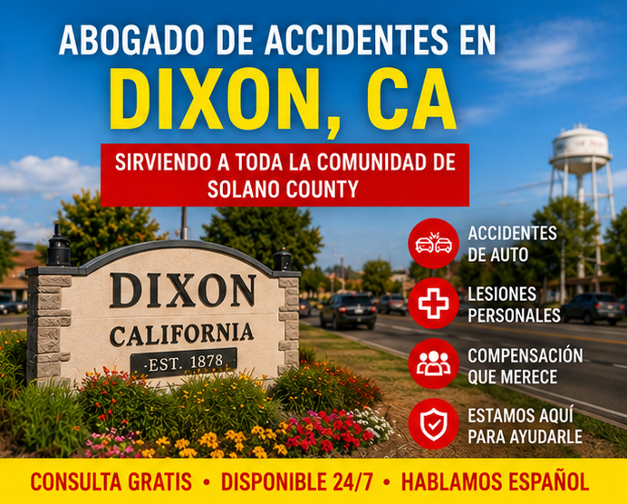 Abogado de Accidentes en Dixon, CA: Qué Hacer Si Sufre un Accidente en Solano County