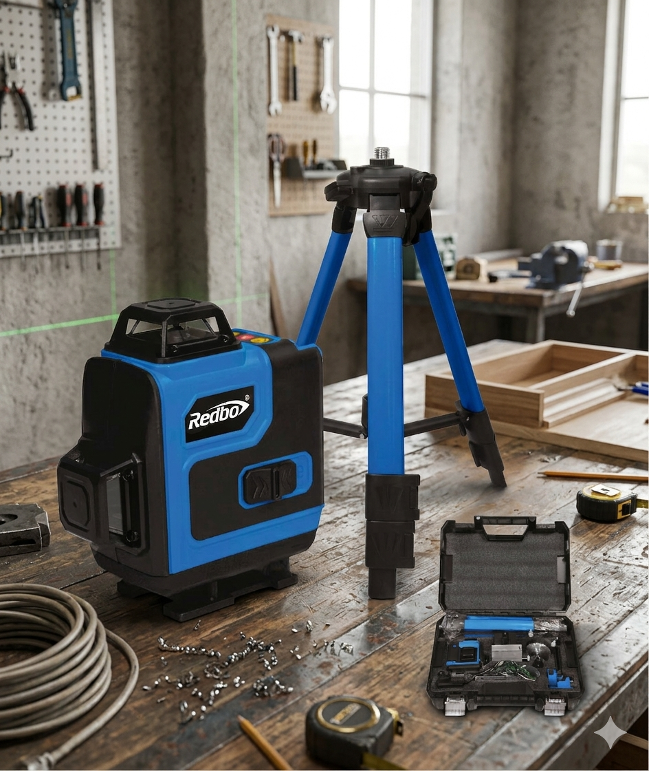 NIVEL LASER 16 LINEAS C/ACCESORIOS Y TRIPODE MARCA REDBO