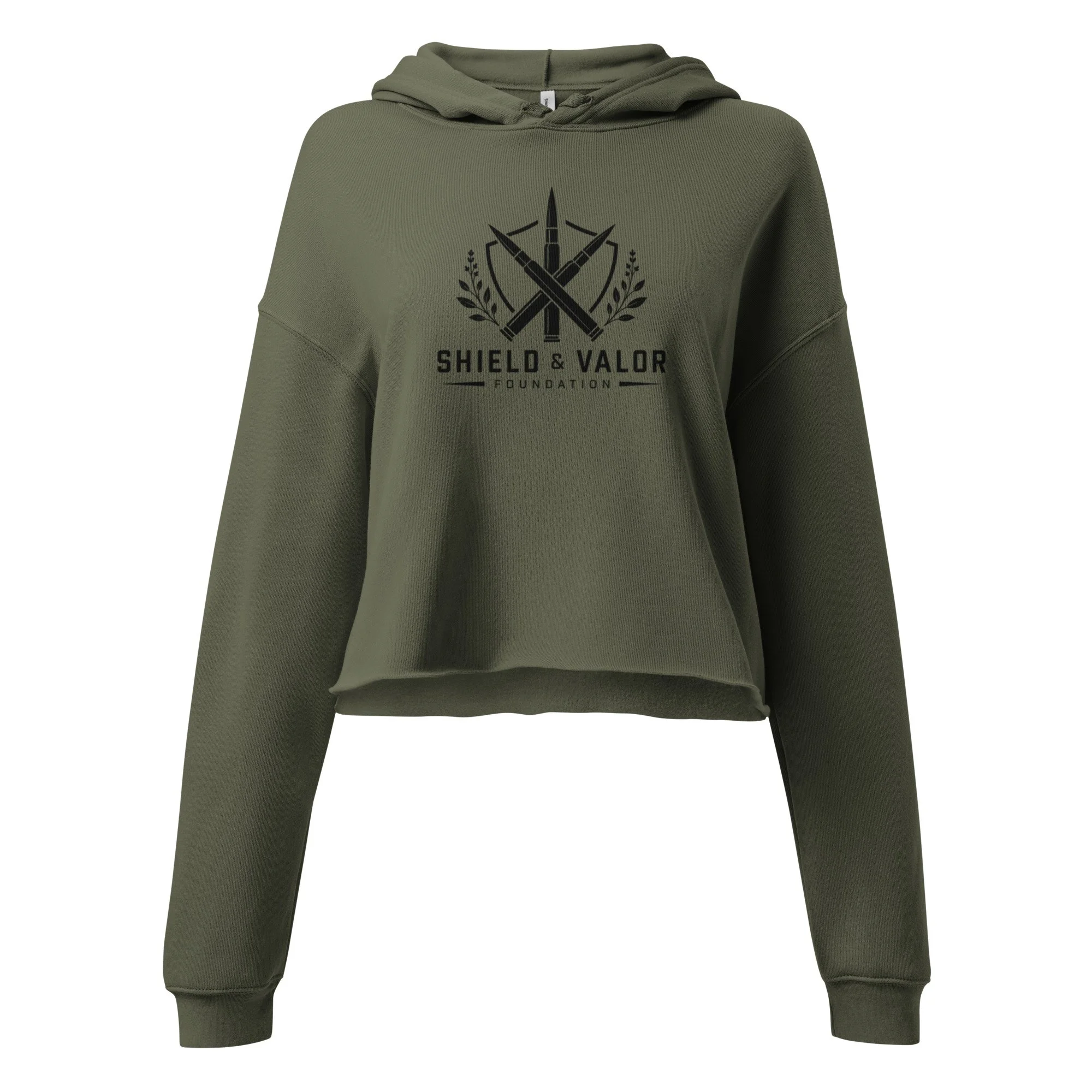 Valor Bloom Cropped Hoodie- Shield and Valor