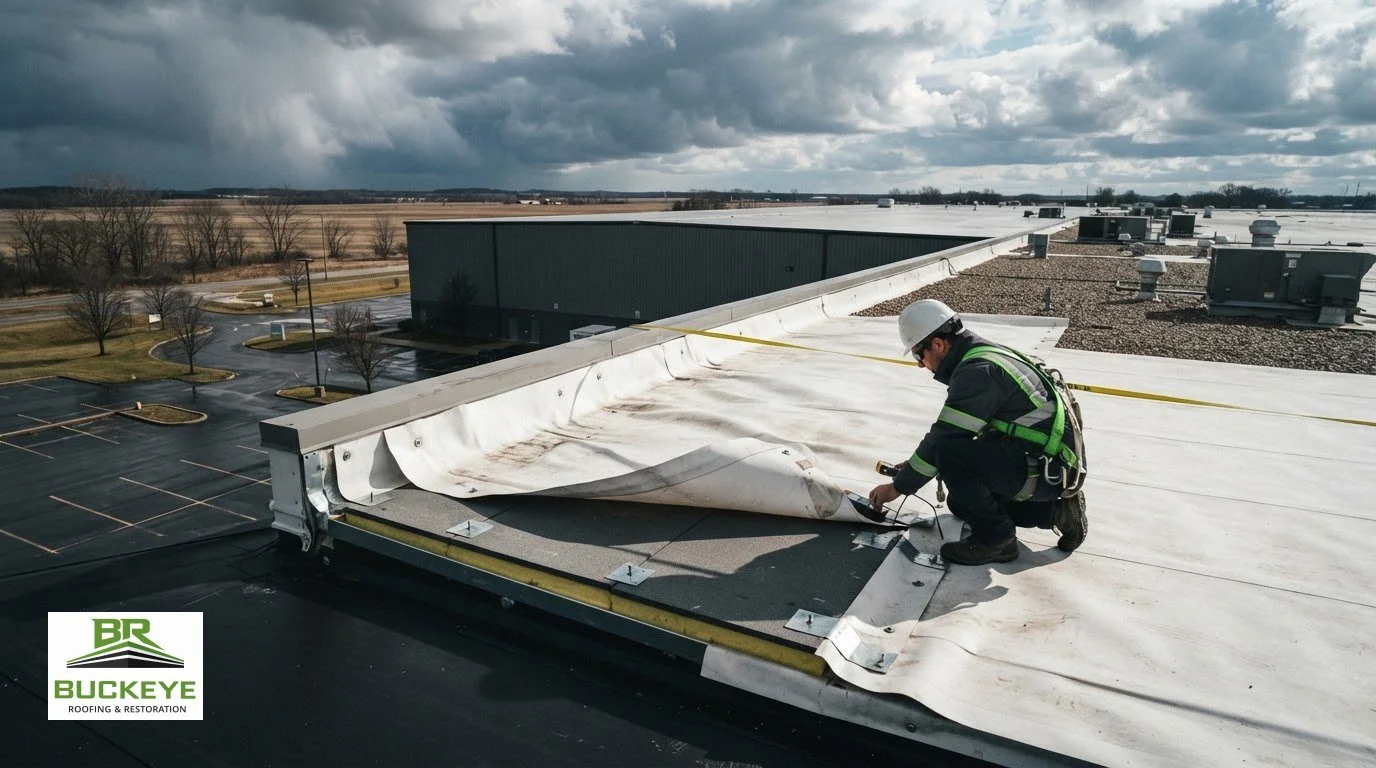 Commercial Flat Roof Wind Uplift: Causes, Warning Signs, and Next Steps