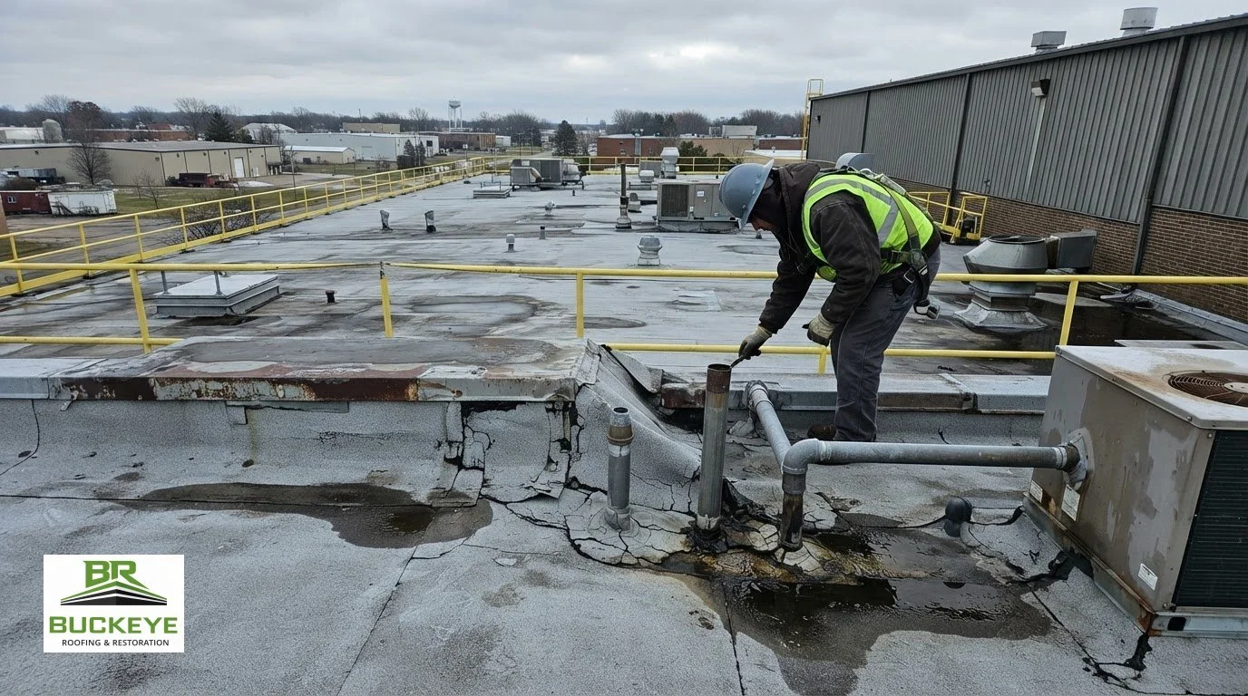 How HVAC Curbs and Pipe Penetrations Cause Commercial Roof Leaks