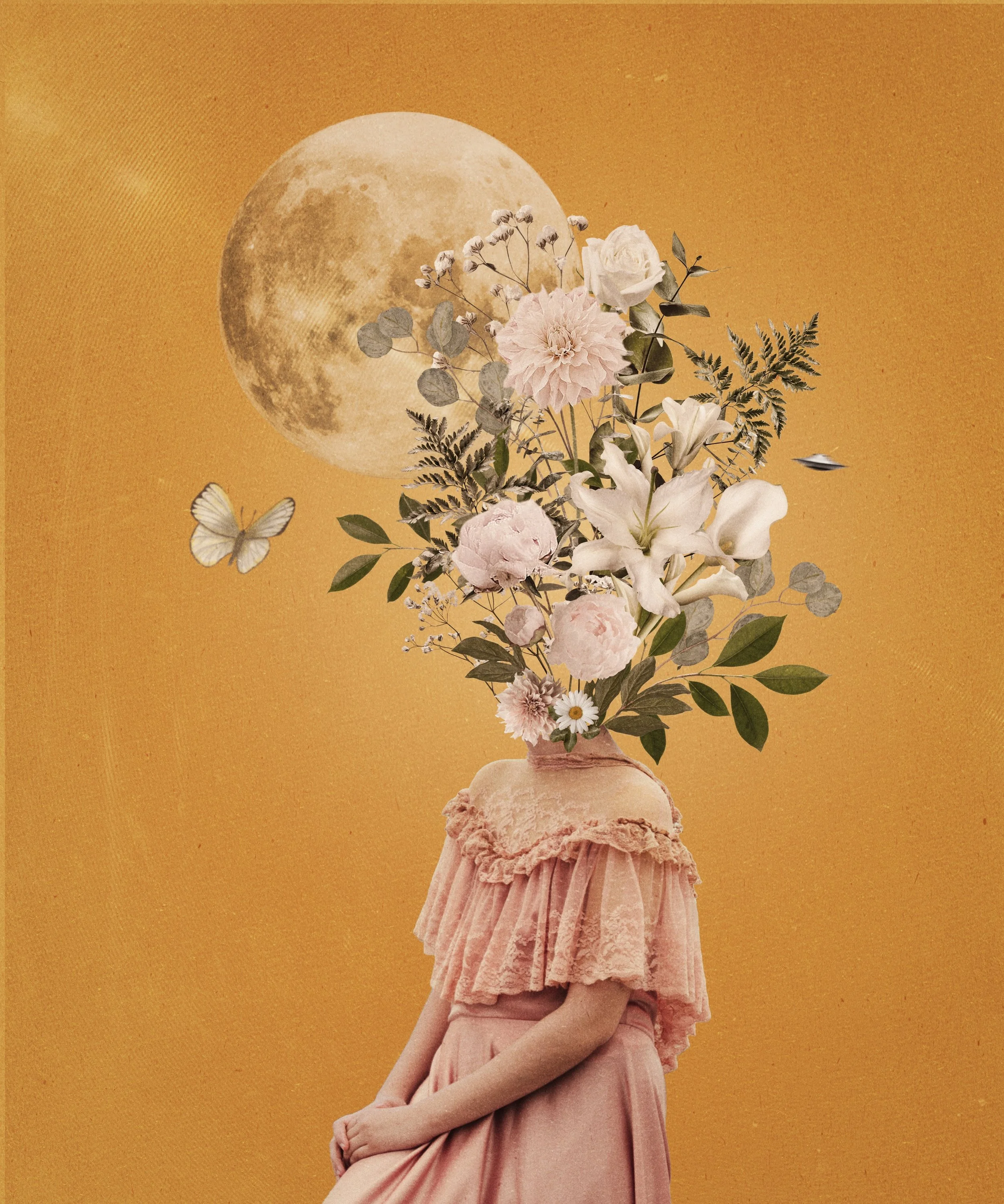 thinking of everyone experiencing today in their own way. celebrating, remembering, grieving, loving, healing. 🤍

&bull;
&bull;

#mothersday #madewithphotoshop #digitalcollage #flowerhead