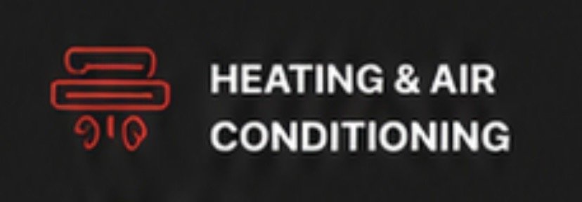 Neon sign logo for heating and air conditioning services.