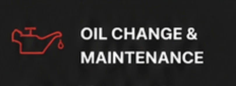 Icon of an oil can and text that reads 'Oil Change & Maintenance'