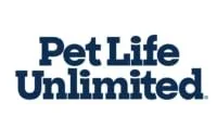 Logo of Pet Life Unlimited with blue text on a white background