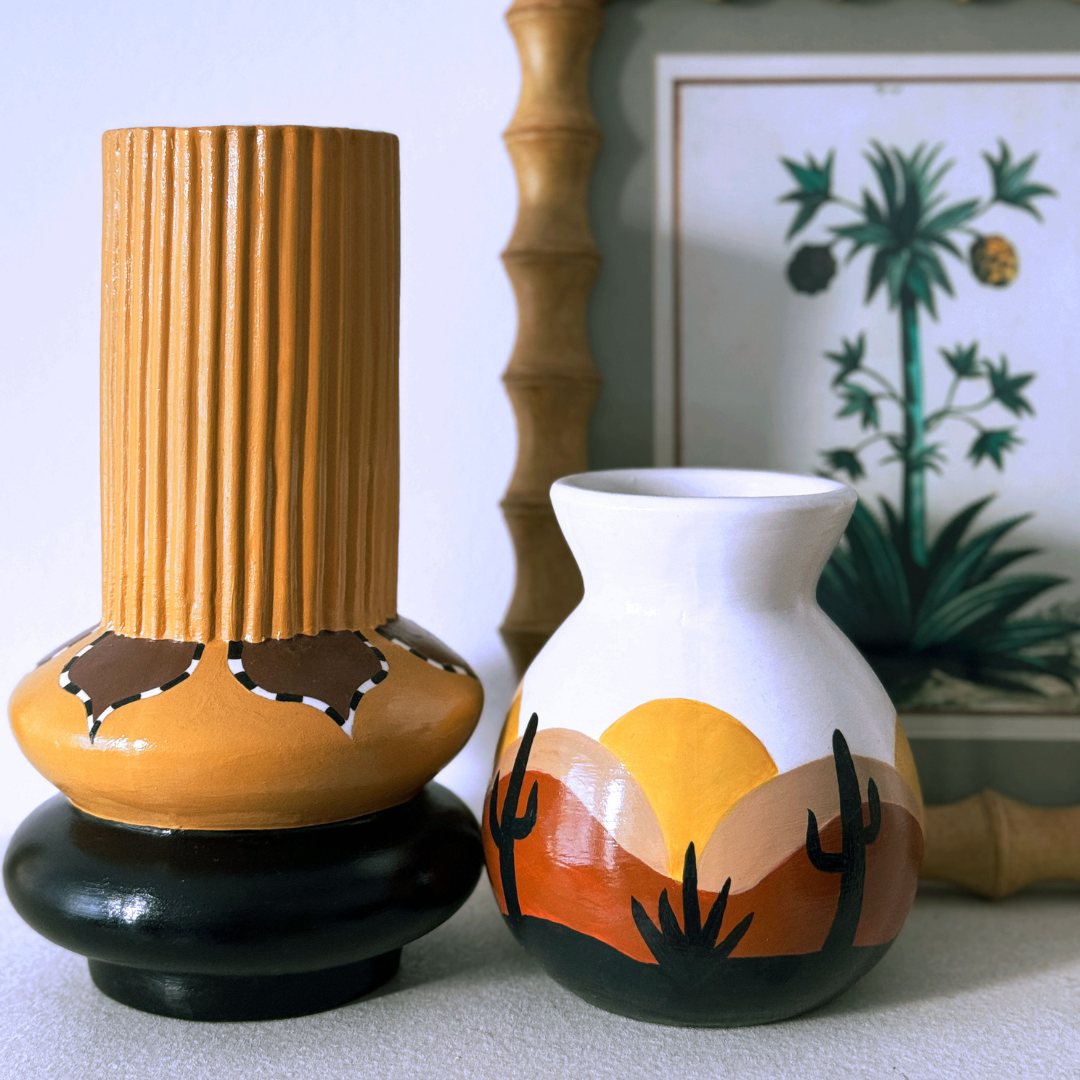 Western Ceramic Vase Duo