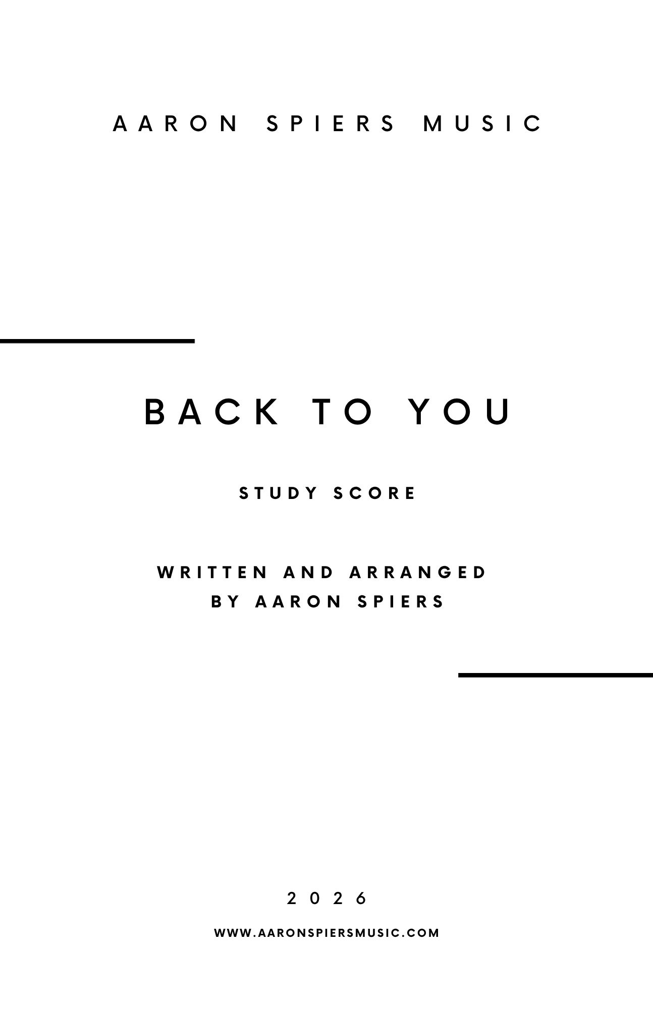 Back To You (Study Score)